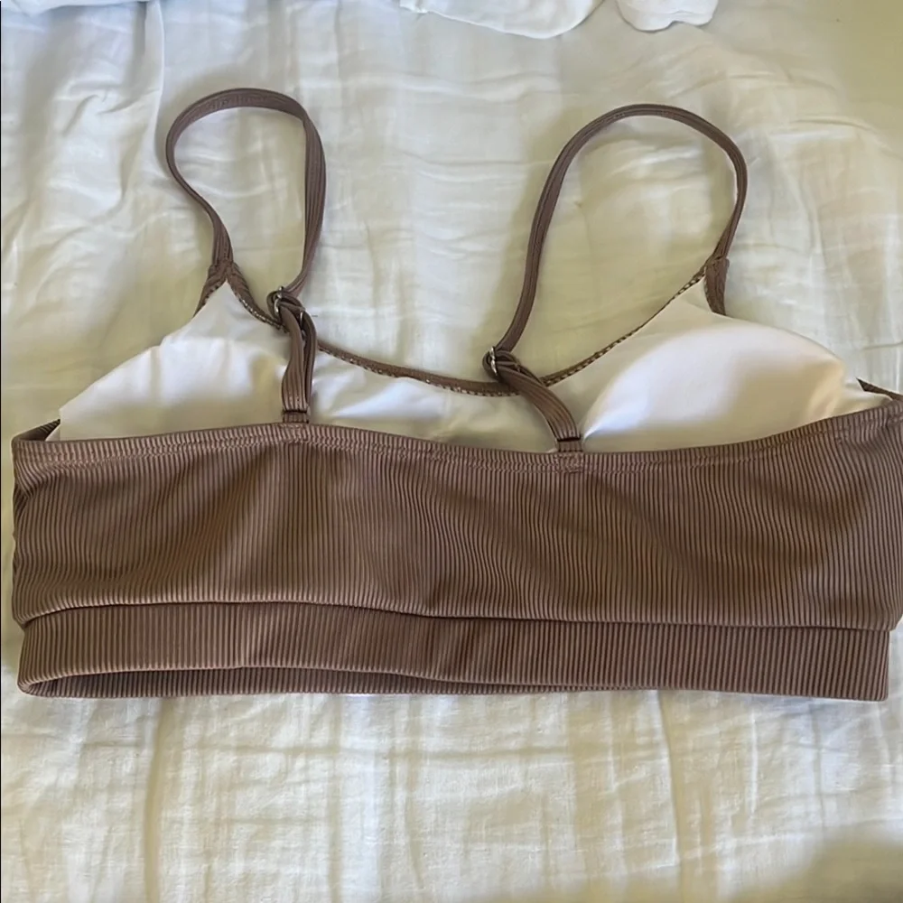 Brown Ribbed Bikini Set - Picture 3 of 5